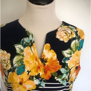 Fit and flare floral dress.